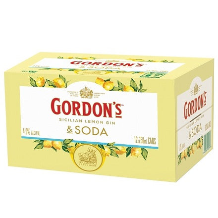 Gordons Sicilian Gin & Soda 12pk cans